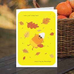 Counting My Blessings | Yellow Candy Corn Fall Holiday Card