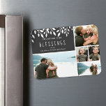 Counting Our Blessings Greenery Photo Collage 4X3 Magnet<br><div class="desc">Counting our blessings Christmas Holiday magnet features photo collage with holiday greenery. The grey can be changed to match your photos by going into "click to customize further".</div>