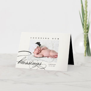 Counting Our Blessings Holiday Birth Announcement