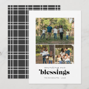 Counting Our Blessings Three Photo  Holiday Card