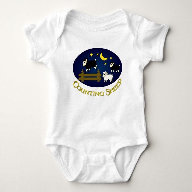 Counting Sheep Baby Bodysuit (Front)