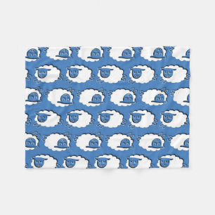 Counting Sheep blue, fleece blanket