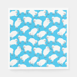 Counting Sheep Blue Nursery Pattern Napkin