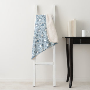 Counting sheep - blue sherpa blanket