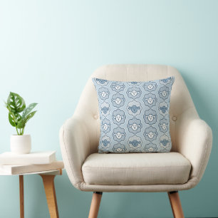 Counting sheep - blue throw pillow