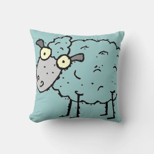 COUNTING SHEEP BLUE THROW PILLOW - DESIGNER GIFTS