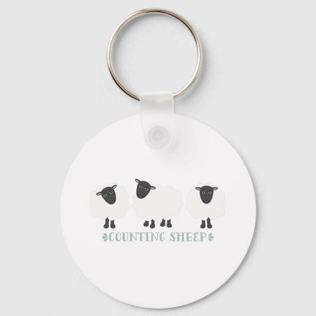 Counting Sheep Keychain (Front)