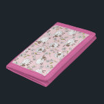 Counting sheep on cotton candy pink trifold wallet<br><div class="desc">Hand-painted cute doodle sheeps and daisies</div>