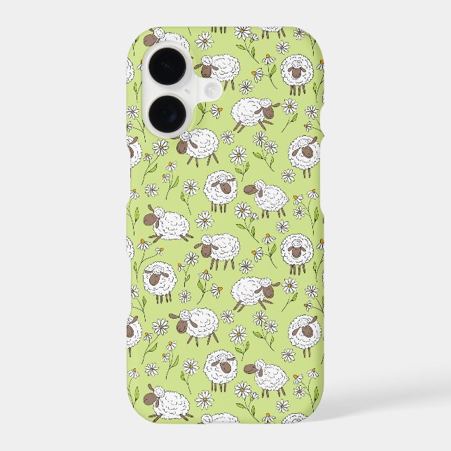 Counting sheep on honney dew green iPhone case (Back)