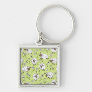 Counting sheep on honney dew green keychain