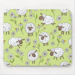 Counting sheep on honney dew green mouse pad