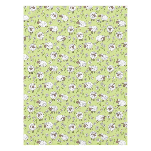 Counting sheep on honney dew green tablecloth (Front)
