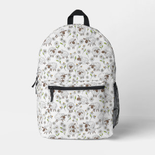 Counting sheep on white printed backpack
