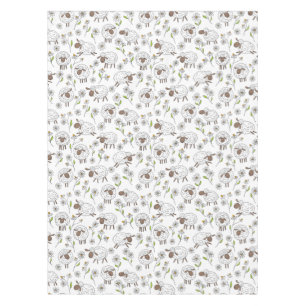 Counting sheep on white tablecloth