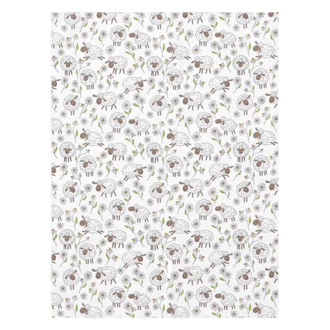 Counting sheep on white tablecloth (Front)