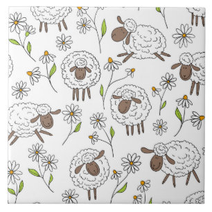 Counting sheep on white tile