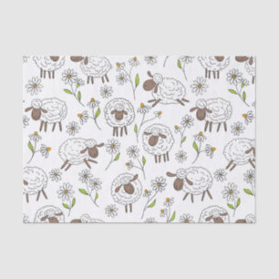 Counting sheep on white tissue paper