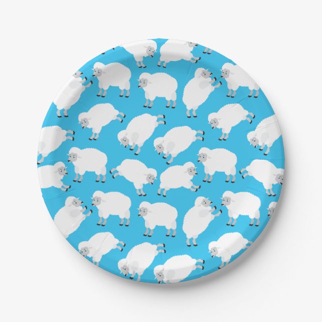 Counting Sheep Paper Plate (Front)