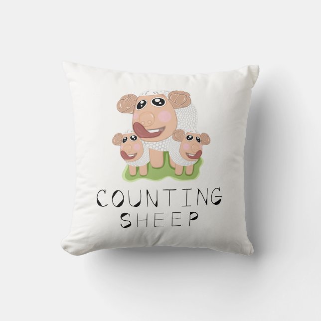 Counting sheep. throw pillow (Front)