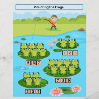 Counting the frogs worksheet for kids flyer