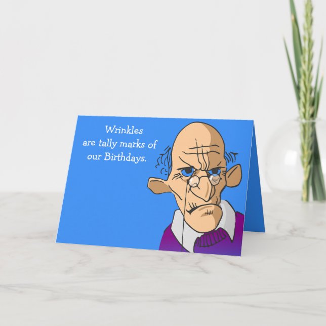 Counting Wrinkles Birthday Card Men (Front)