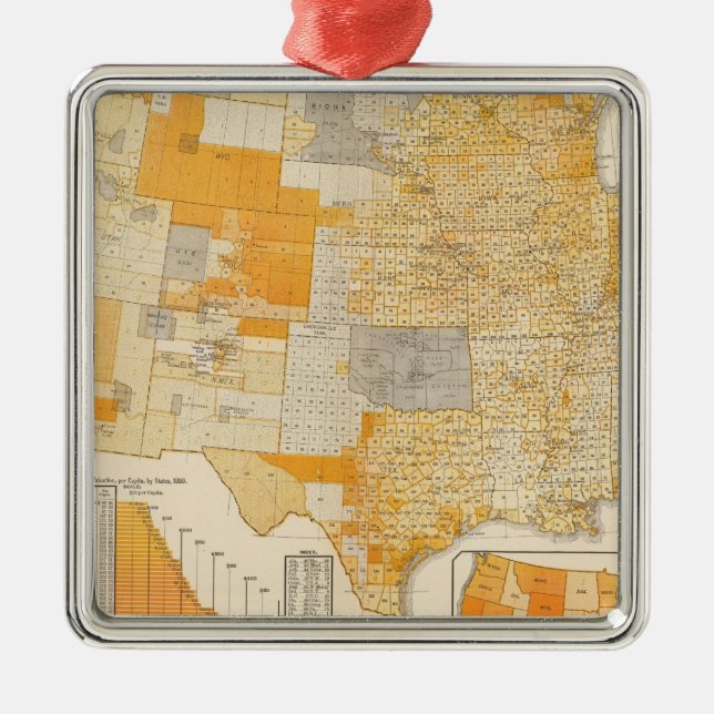countries assessed valuation metal ornament (Front)