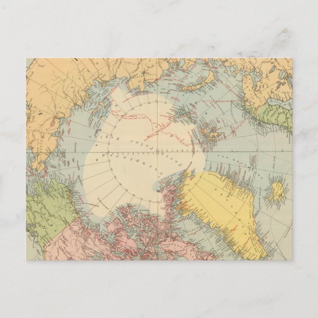 Countries round North Pole Postcard (Front)