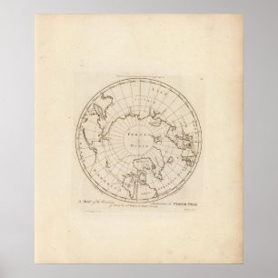 Countries situate about the North Pole Poster