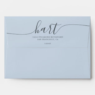 Country Air Blue with Black Script Return Address Envelope