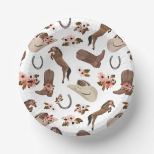 Country and Floral Paper Plate