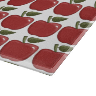 Country apple glass cutting board