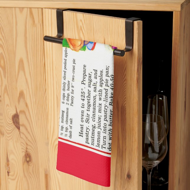 Country Apple Pie Recipe Kitchen Towel (Thirds Fold)