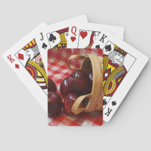 Country Apples on a Checkered Tablecloth Playing Cards