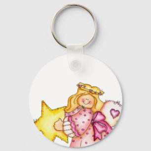 Country Art Star Girl - Love Keychain