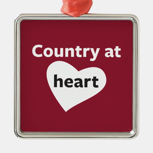 Country at Heart Metal Ornament (Front)
