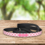 Country Baby Pink Gingham Custom Name Pet Lead<br><div class="desc">Adorable custom name dog leash featuring a stylish baby pink gingham pattern. Personalize it by replacing the placeholder text. For more options such as to change the font and it's size click the "Customize it" button. *Please note that the Zazzle Watermark that appears in the zoom preview will not appear...</div>