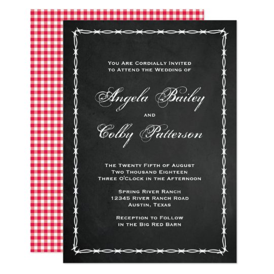Country Barbed Wire on Chalkboard Card