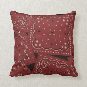 Country Barn Red Bandana Pattern MoJo Throw Pillow