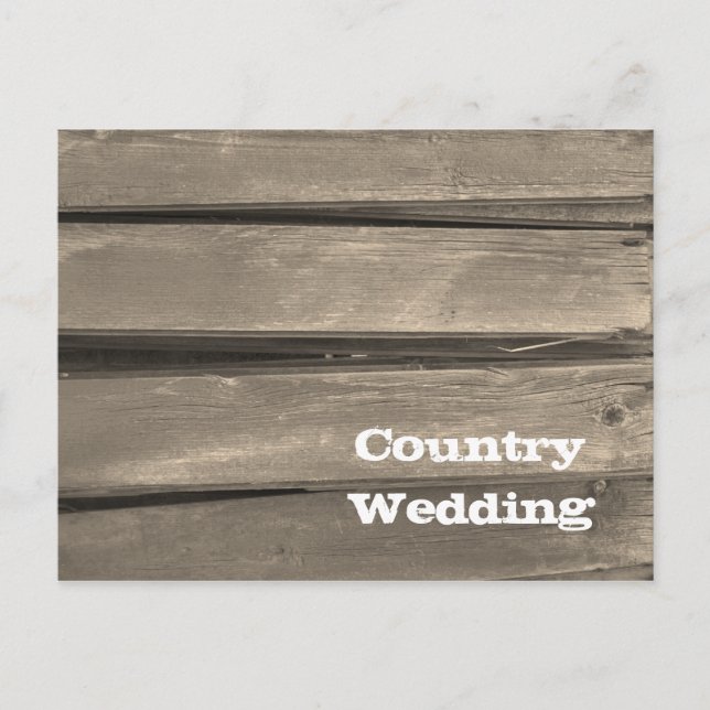 Country Barn Wood Wedding Save the Date Announcement Postcard (Front)