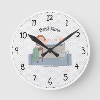 Country Bathtime Wall Clock
