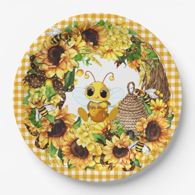 Country Bee Paper Plate (Front)