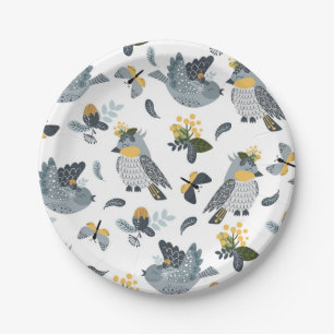 Country Birds Paper Plate