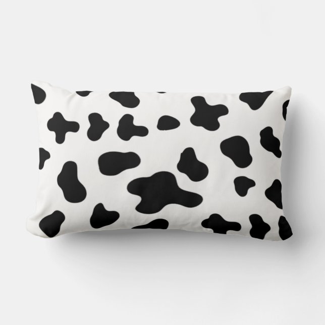 Country Black and White Cow Pattern  Lumbar Pillow (Front)