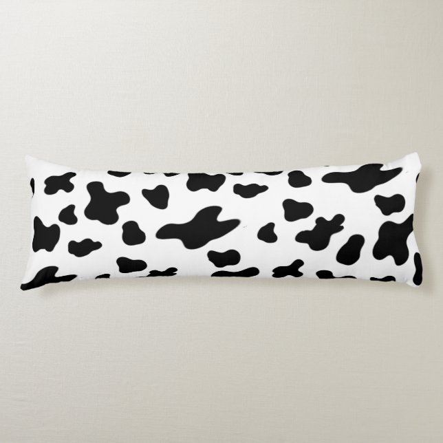 Country Black and White Cow Spots  Body Pillow (Front)