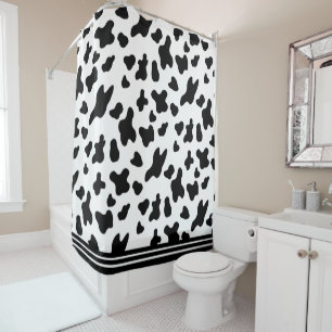 Country Black & White Cow Skin Pattern and Stripes