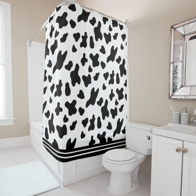 Country Black & White Cow Skin Pattern and Stripes (In Situ)