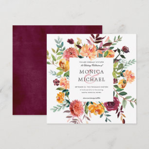 Country Bloom   Autumn Botanical  Frame Wedding Invitation