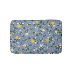 Country Blue Floral Bath Mat