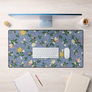 Country Blue Floral Desk Mat