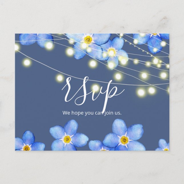 Country Blue Forget-Me-Nots   RSVP Postcard (Front)